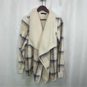 Abercrombie & Fitch Plaid Jacket with Cream Sherpa Lining